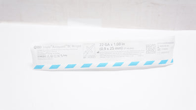 BD 382623 Insyte Autoguard BC Winged Shielded IV Cath. 22GA x 1inch 37mL/min